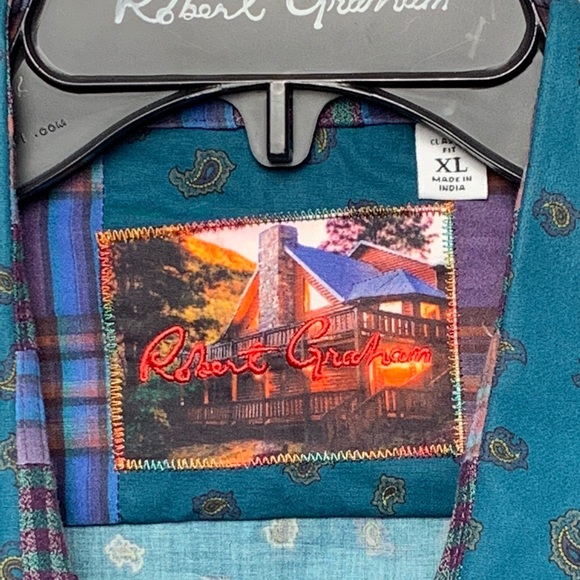 🆕 ROBERT GRAHAM shirt top button down XL - Picture 6 of 8